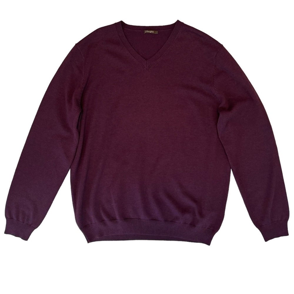 J. McLaughlin Men’s Maroon V-Neck Sweater